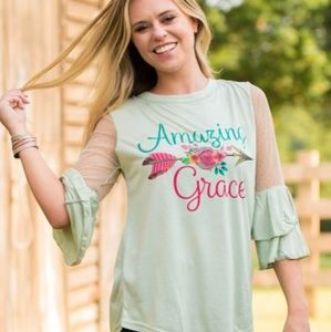 Amazing Grace w Lace Bell Sleeves